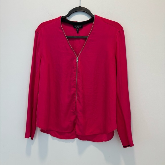 RAG & BONES: Vanessa Zip Front Blouse size XS - Picture 2 of 9